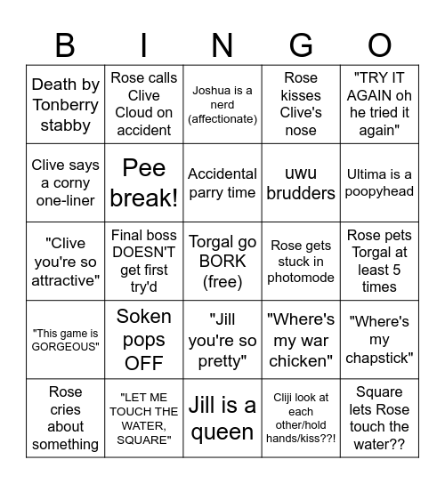 It's gonna get WET Bingo Card