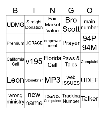 FOUR CORNERS Bingo Card