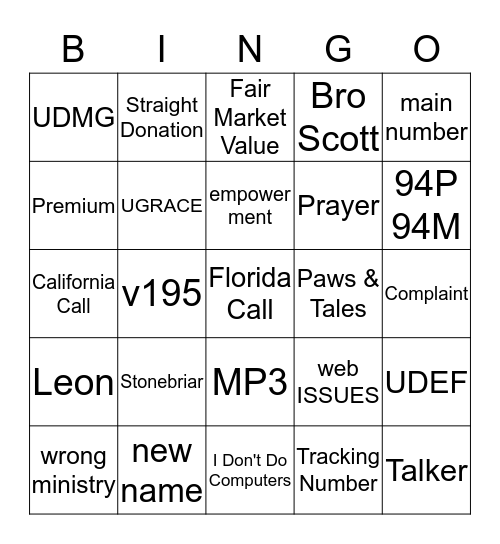 FOUR CORNERS Bingo Card