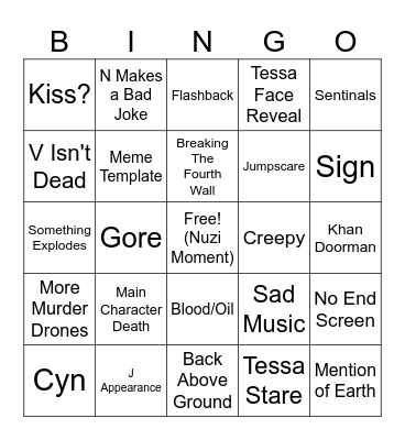 Murder Drones Episode 7 Bingo Card