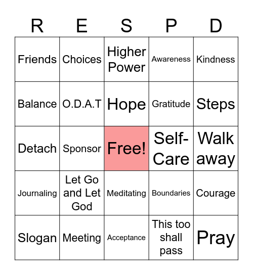 Respond Bingo Card