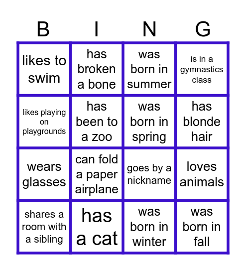 LifeGroup Bingo: Find someone who... Bingo Card