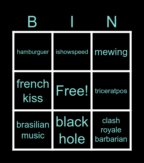 freaky Bingo Card