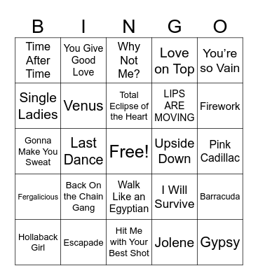 ***Front Row Bingo*** Bingo Card