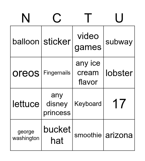 egs #1 Bingo Card