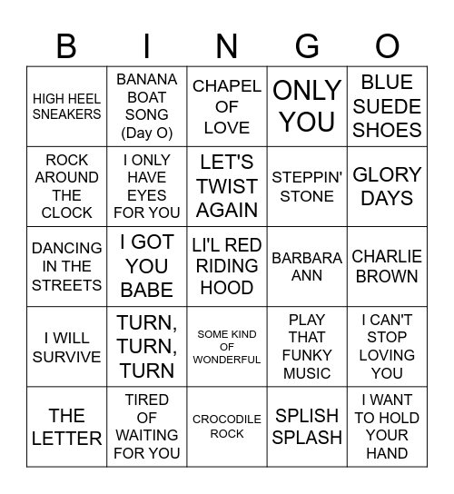 Music Bingo #55 ONE ACCORD Bingo Card