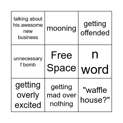 Caleb bingo Card