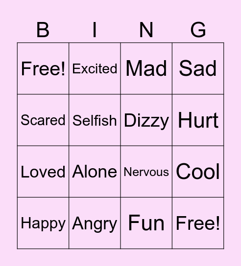Felling Bingo Card