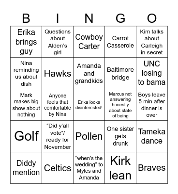 Easter Bingo Card