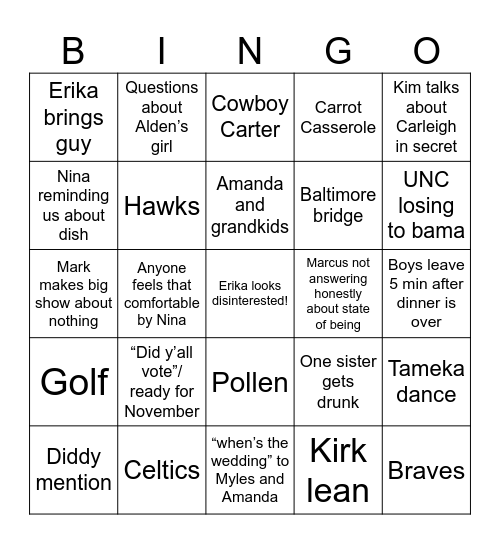 Easter Bingo Card