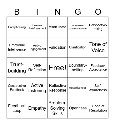 Team Training Bingo Card