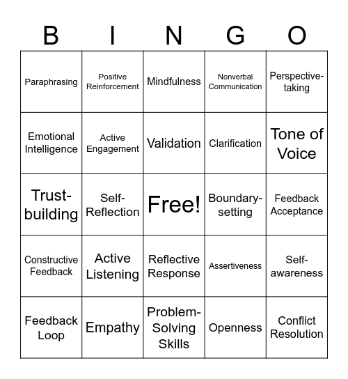 Team Training Bingo Card