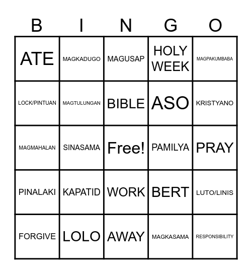 Bingo Card