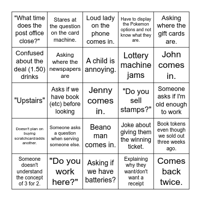Saturday work 🤩 Bingo Card
