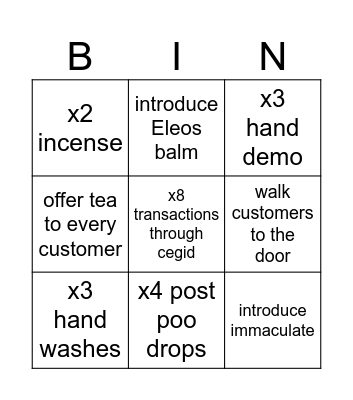 Aesop Bingo Card