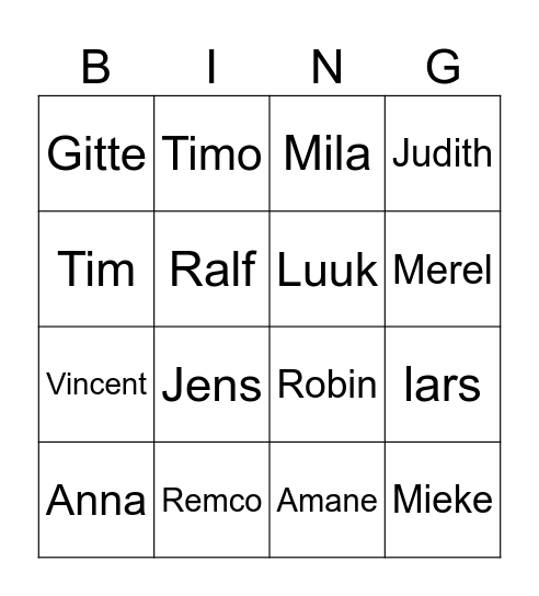 Residents of Nerdington Bingo Card