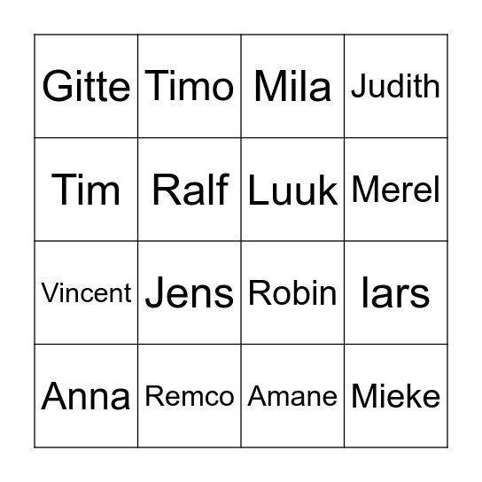 Residents of Nerdington Bingo Card