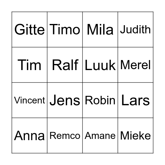 Residents of Nerdington Bingo Card