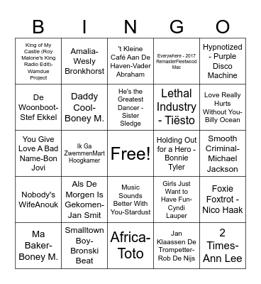 muziekbingo Card