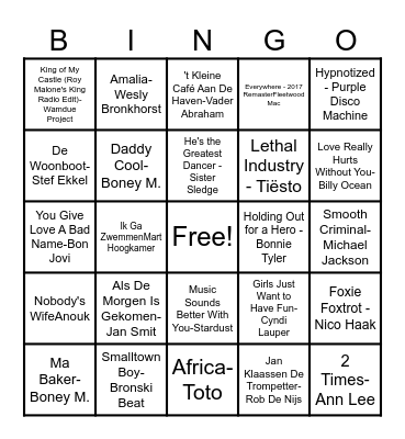 muziekbingo Card