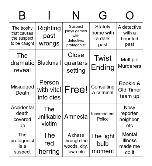 Yarn Hive Book Club Bingo Mystery Edition Bingo Card