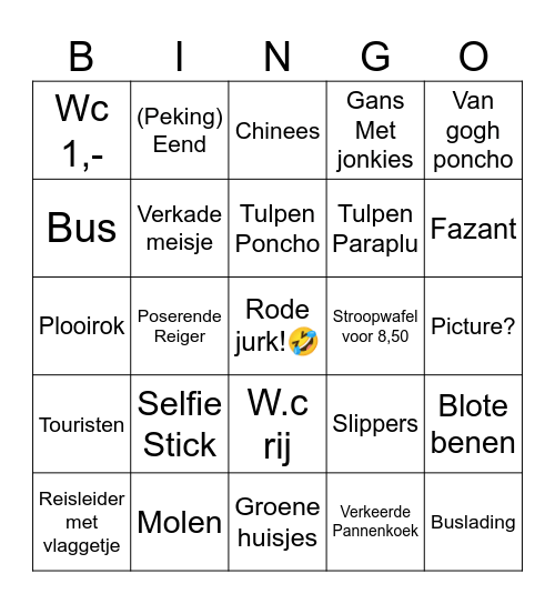 Zaanse schans bingo Card