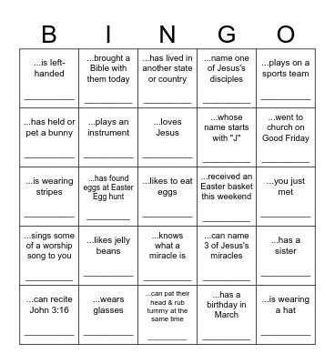 Find a Friend Who... Bingo Card