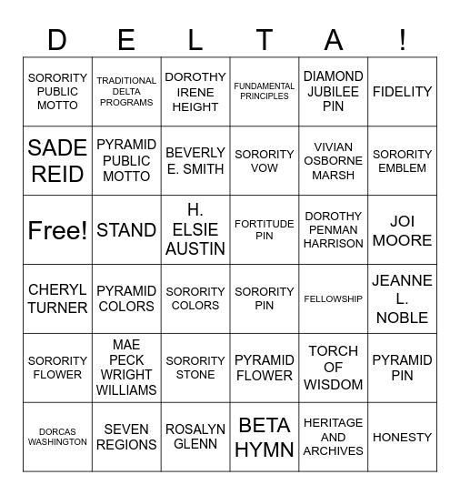 PYRAMID BINGO Card