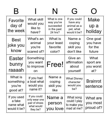 Bingo for the Unit A Childrens >:) Bingo Card