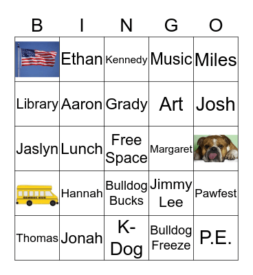 Mrs. Sewell's Kindergarten Class  2016 Bingo Card