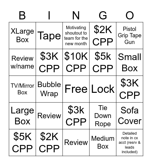 April : Level 1 Bingo Card