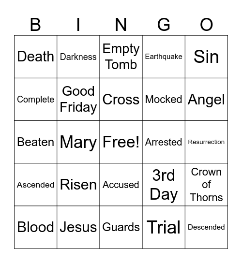 Easter Bingo Card