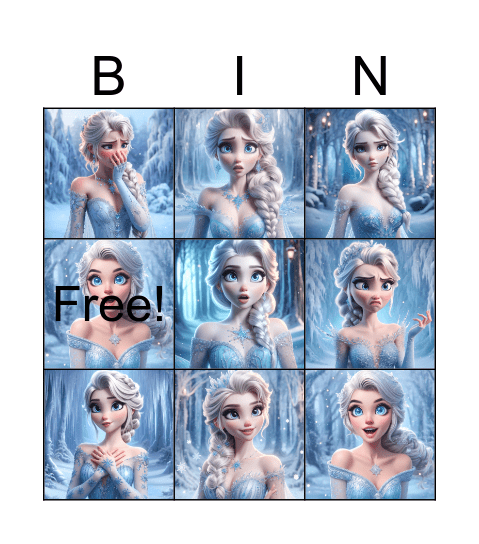 Elsa's emotions Bingo Card