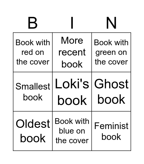 TBR Bingo Card