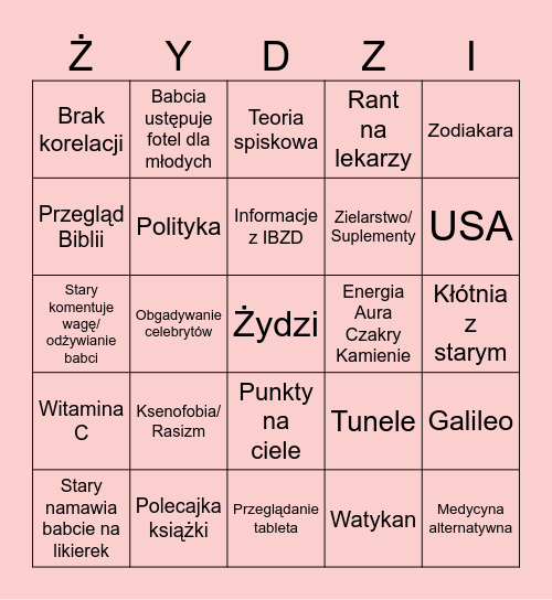 Przemyśl Bingo Card