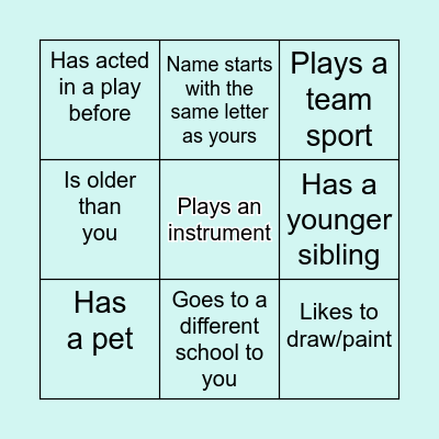Find someone who... Bingo Card