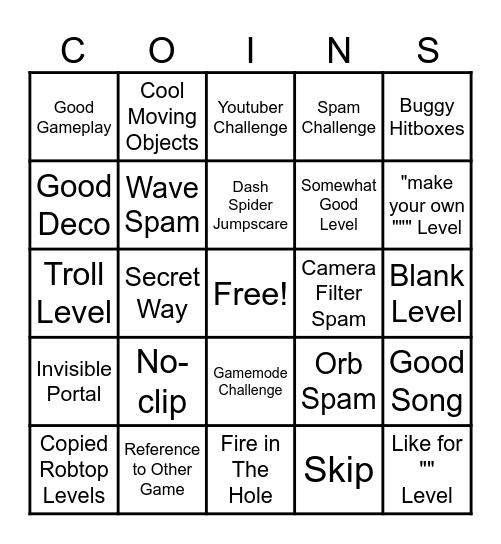 Recent tab Bingo Card