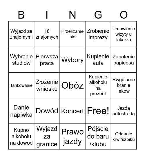 Adulting Bingo Card