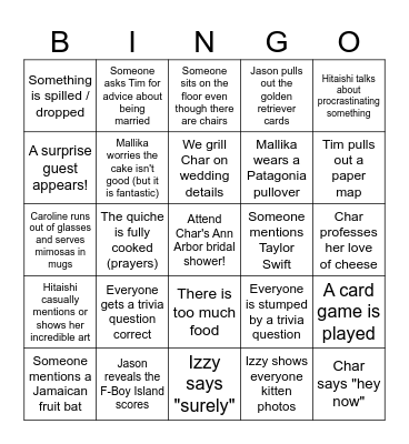 CHAR-GO Bingo Card