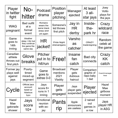 2024 Blue Jays Bingo! Bingo Card