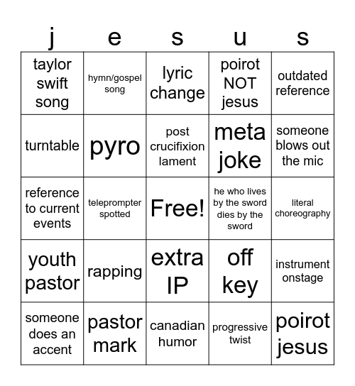 COTR 2024 Bingo Card