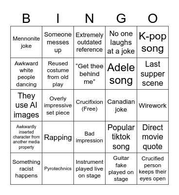 Church of the Rock Easter Bingo Card