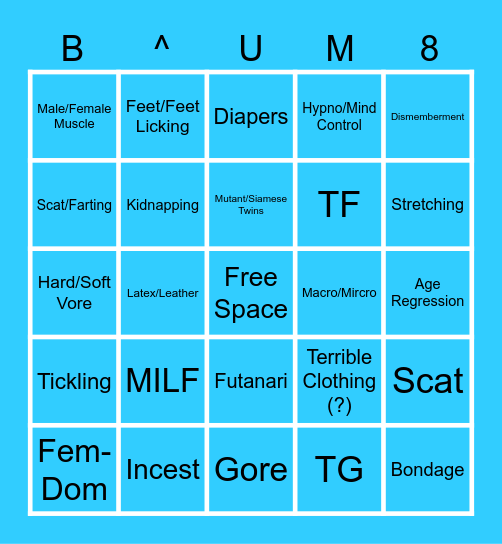 Annoverse Fetish Bingo v2 Bingo Card