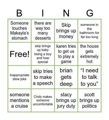Easter Bingo Card