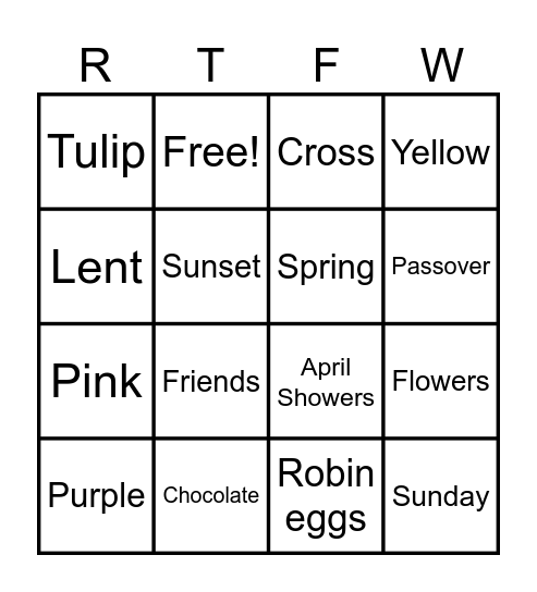 RTF Bingo Card