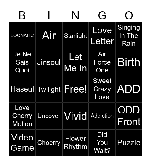ARTMS A344 Set Bingo Card