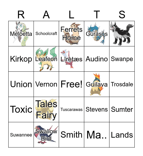 Scatterbug Bingo Card