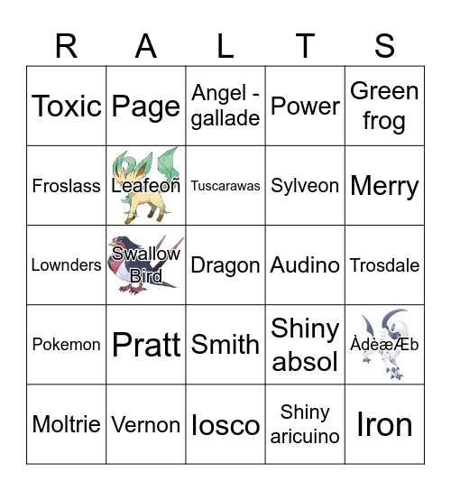 Scatterbug Bingo Card