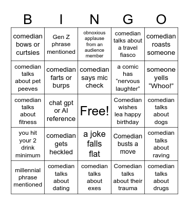 Lea's LOLapalooza Bingo Card