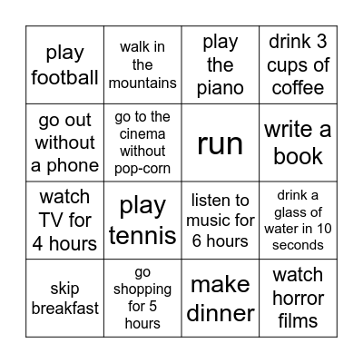 Can you? Bingo Card